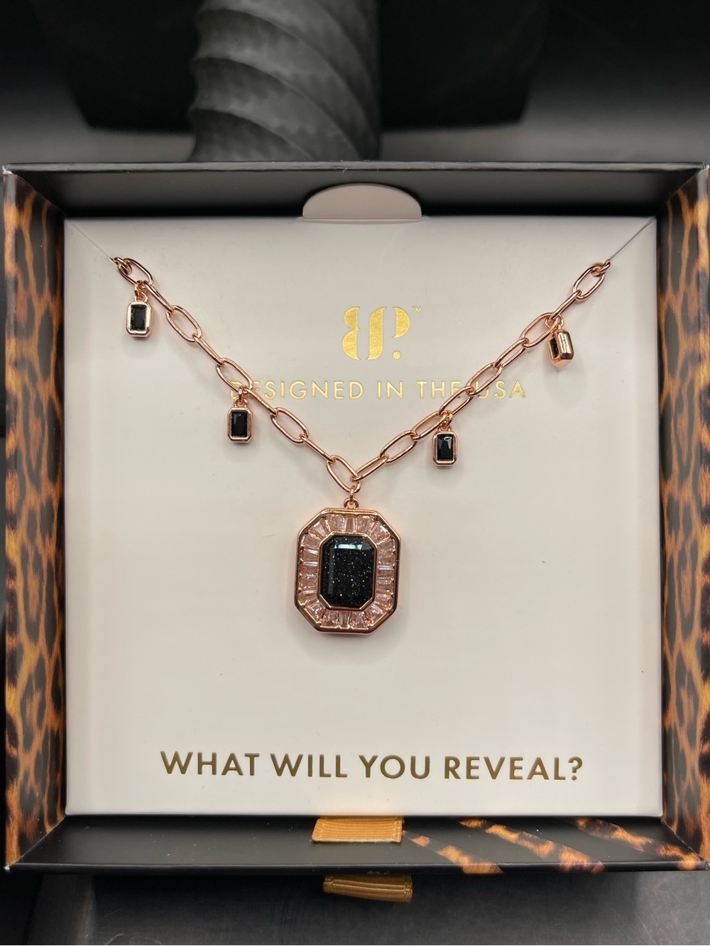 Bomb Party Pulse Between Strikes Rose Gold Necklace with Onxy Druzy Pendant